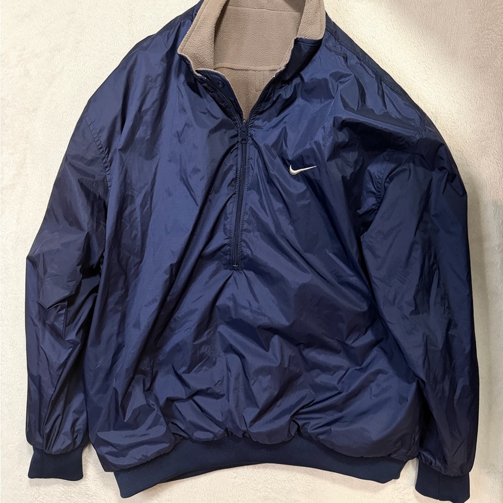 Nike Reversible Navy Blue Quarter-Zip Windbreaker Pullover
